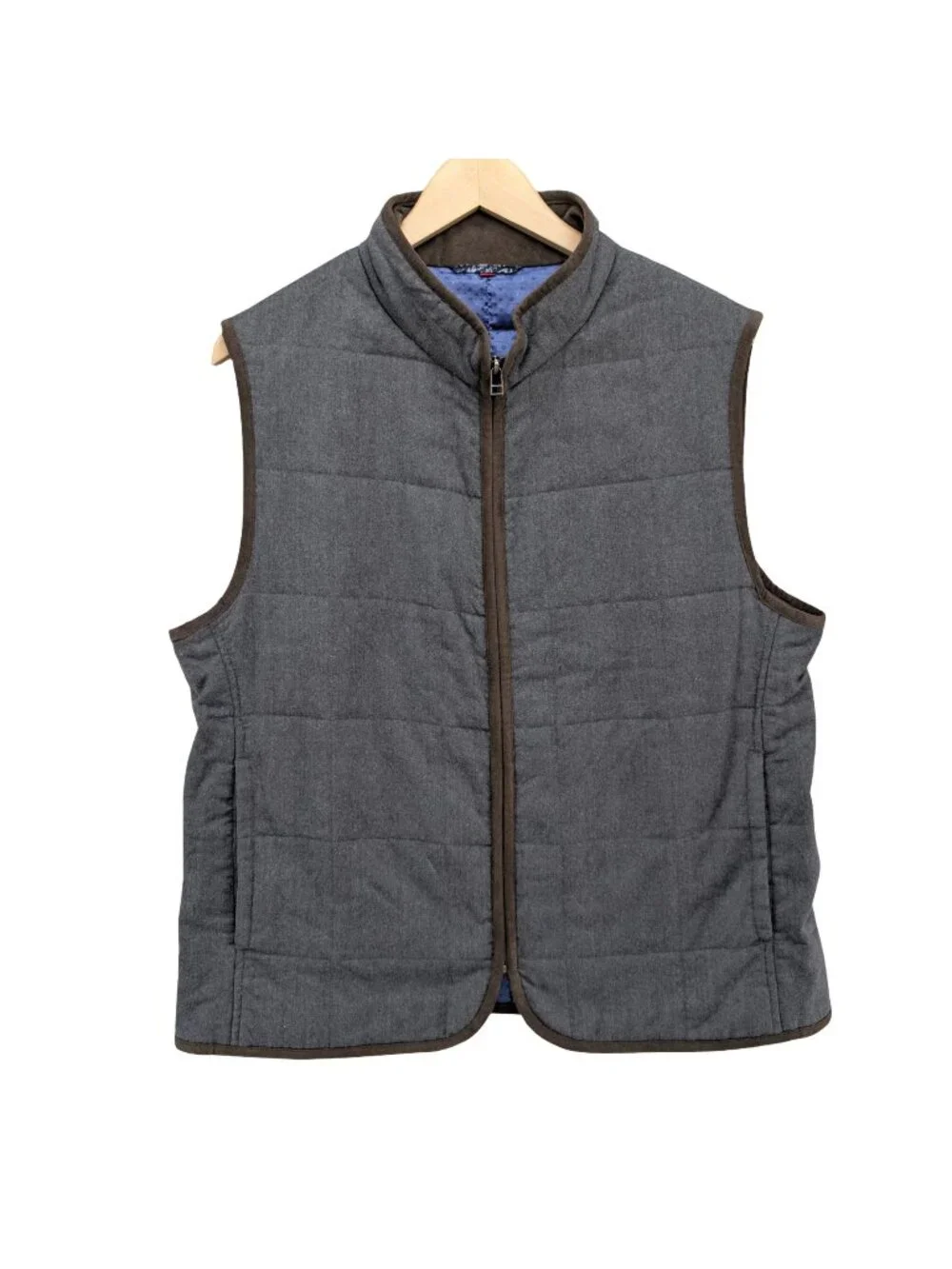 Kevins Fine Outdoor Gear Apparel Vest Boys Grey Wool Quilted Full Zip Size XL